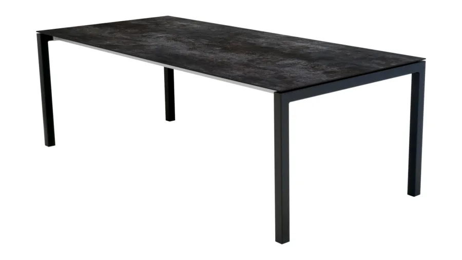 HERGISWIL Fix Tisch 220x100 cm Inox anthrazit Beine 50x50cm