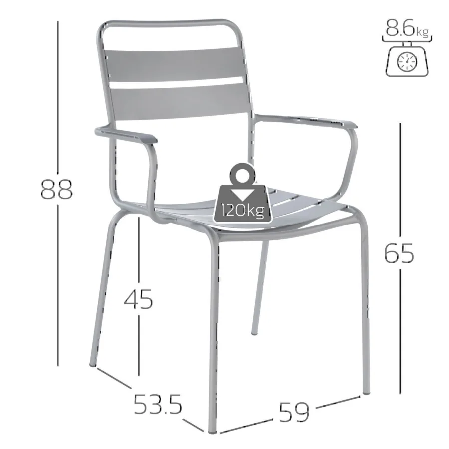 Glarus Metallsessel mit Armlehne