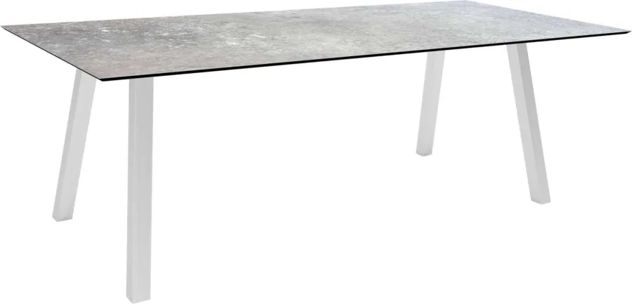 Tisch 220x100cm Interno Vierkantrohr Edelstahl