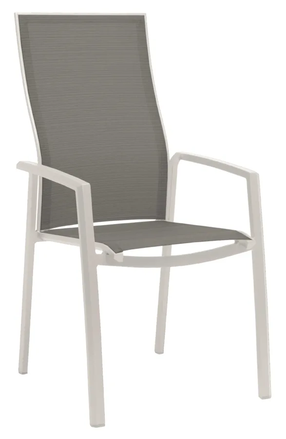Stapelsessel Kari hohe Rückenlehne Aluminium