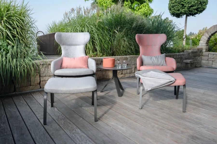 Fusshocker Stan Aluminium mit Bezug