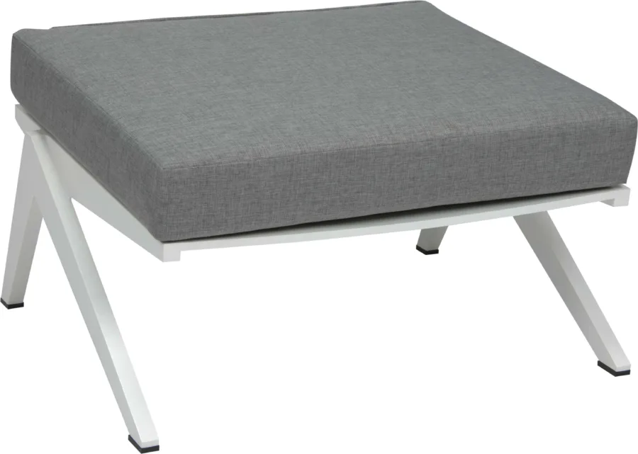 Lounge-Hocker Jackie Aluminium weiss