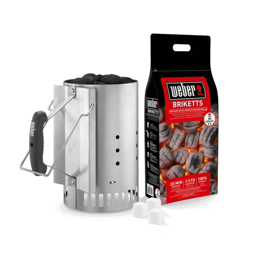 Anzündkamin STARTER-SET- Anzündkamin inkl. Briketts und Anzündwürfel