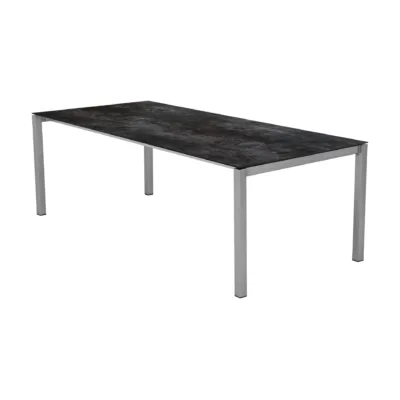 KRIENS Auszugstisch 220/280x100 cm Edelstahlgestell Beine 50x50cm